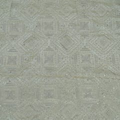 Dyeable Zari Upada Tissue Embroidered Fabric