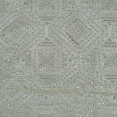 Dyeable Zari Upada Tissue Embroidered Fabric