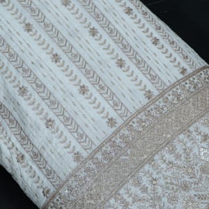 Dyeable Dola Silk Embroidered Fabric