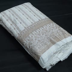 Dyeable Dola Silk Embroidered Fabric