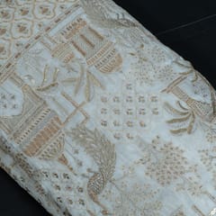 Dyeable Organza Embroidered Fabric