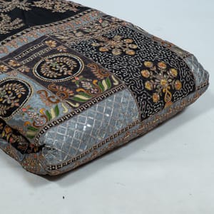 Black Color Crepe Print with Embroidered Fabric