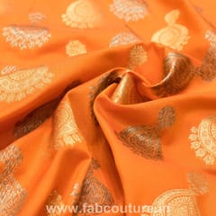 Orange Brocade Jhumka fabric