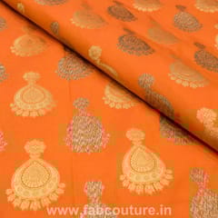 Orange Brocade Jhumka fabric