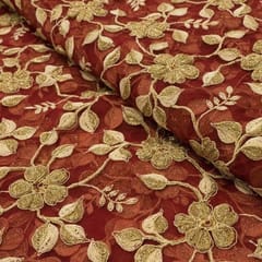 Net Zari Embroidered Fabric