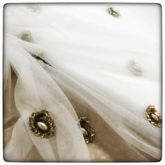 Net Hand Embroidered Fabric