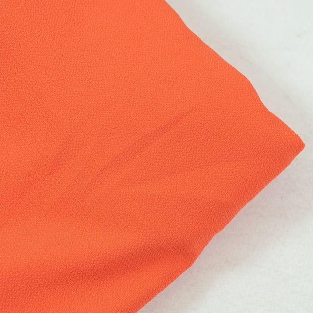 Orange Colour Bubble Lycra Georgette fabric