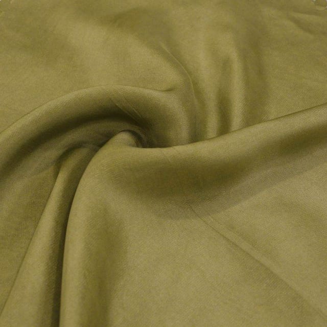 Khaki Green Plain Uppada silk fabric