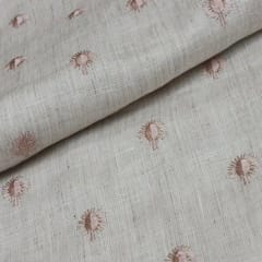 White Linen Embroidered Fabric