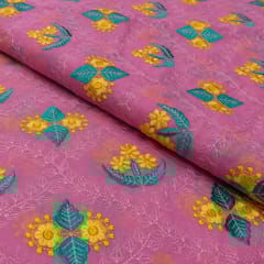 Chanderi Embroidered Fabric