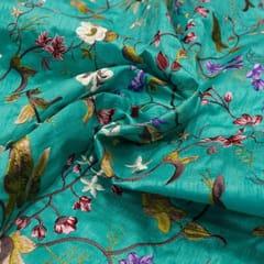 Poly Dupion Embroidered Fabric