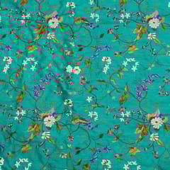 Poly Dupion Embroidered Fabric