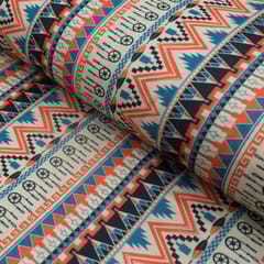 Linen Satin Printed Fabric