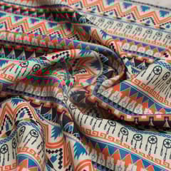 Linen Satin Printed Fabric