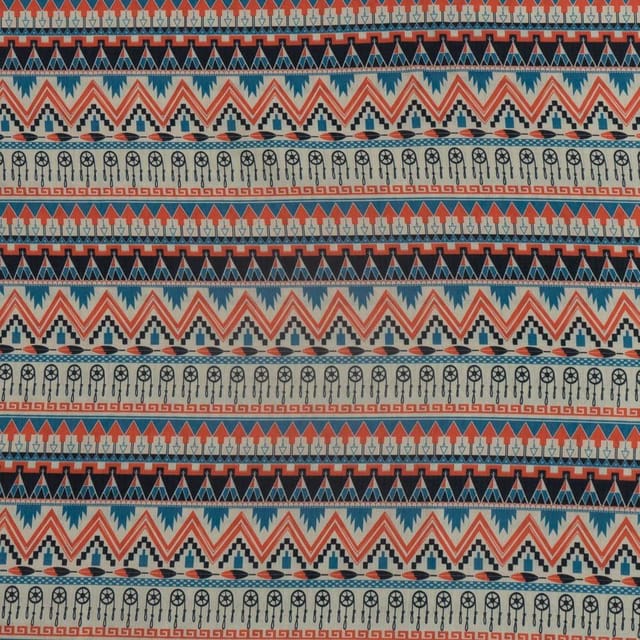 Linen Satin Printed Fabric