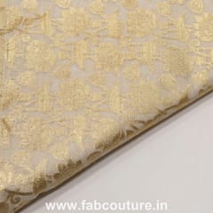 White Dyeable Chanderi Jacquard fabric