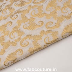 White Dyeable Jacquard Silk fabric