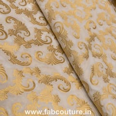 White Dyeable Jacquard Silk fabric