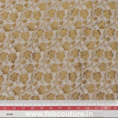 White Jacquard Silk fabric