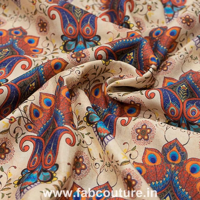 Mysoor Silk Digital Printed Fabric