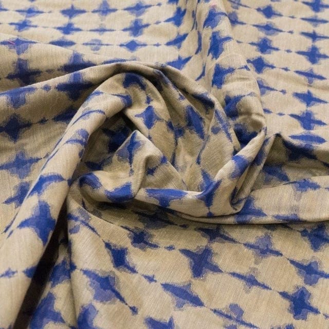 Royal Blue Chanderi Jacquard fabric