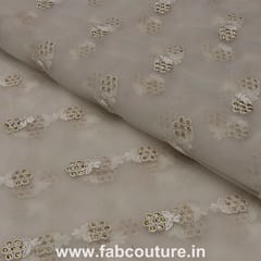 Net Embroidered Fabric Booti