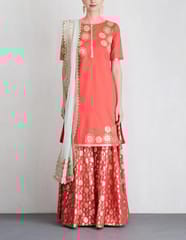 Brocade Silver Gold fabric