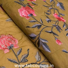 Chanderi Embroidered Fabric