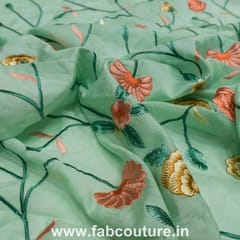 Chanderi Embroidered Fabric