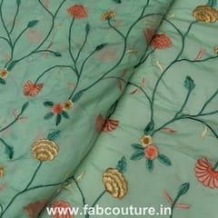 Chanderi Embroidered Fabric