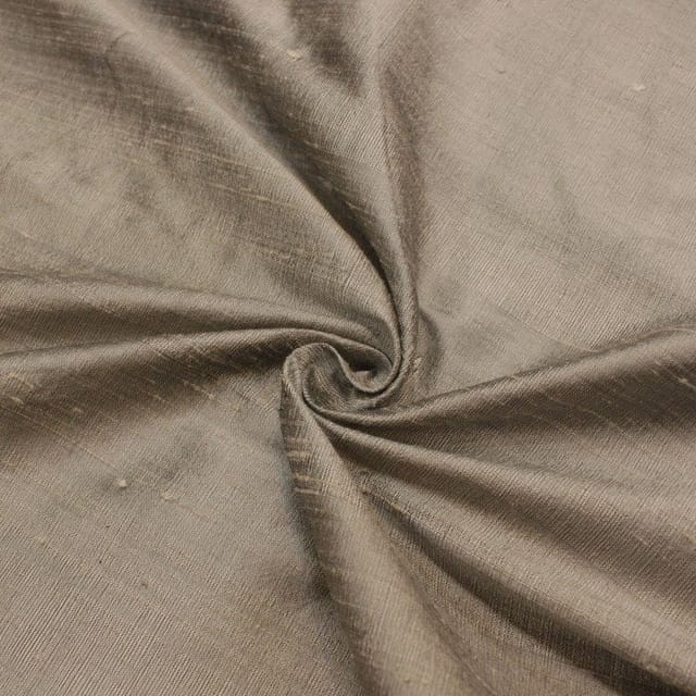Grey Colour Raw Silk fabric