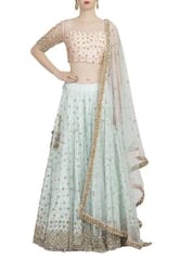 Net Sequins and Pearl Embroidered Fabric