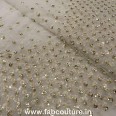 Net Sequins and Pearl Embroidered Fabric