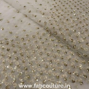 Net Sequins and Pearl Embroidered Fabric