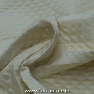 White Colour Quilted Taffeta fabric