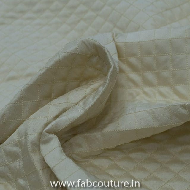 White Colour Quilted Taffeta fabric
