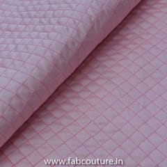 Pink Colour Quilted Tafta fabric