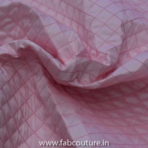 Pink Colour Quilted Tafta fabric