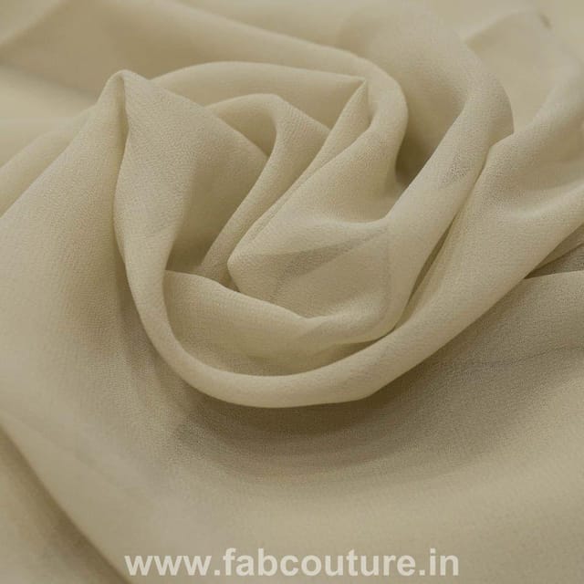 Beige Colour Polyester Georgett fabric