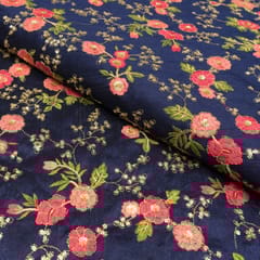 Poly Dupion Embroidered Fabric