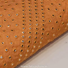 Uppada Silk Mirror Embroidered Fabric