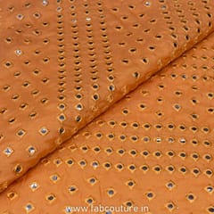 Uppada Silk Mirror Embroidered Fabric