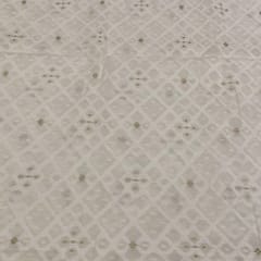 White Coloured Chanderi Jacquard fabric
