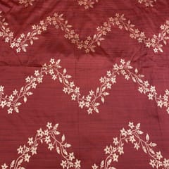 Mehroon Coloured Zig Zag Jacquard Silk fabric