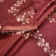 Mehroon Coloured Zig Zag Jacquard Silk fabric