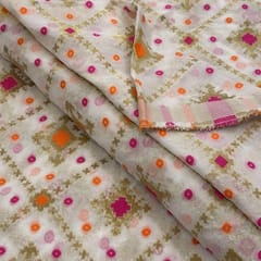 Off White Georgette Jacquard fabric
