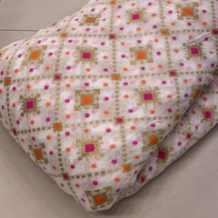Off White Georgette Jacquard fabric