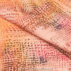 Peach Heavy Satin Digital Printed Fabric