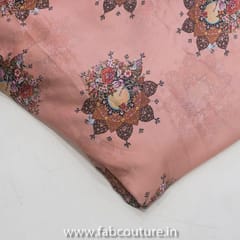 Pastel Pink Heavy Satin Digital Printed Fabric