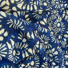 Blue Georgette Digital Printed Fabric